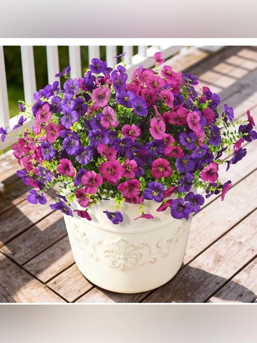 Fake Artificial Pansy Flowers Plants for Outdoors UV Resistant  12 Pcs Faux Silk